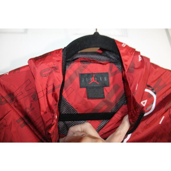 Jordan Boys Allover Logo Hooded Windbreaker sz S (8-10 yrs) - Picture 3 of 3